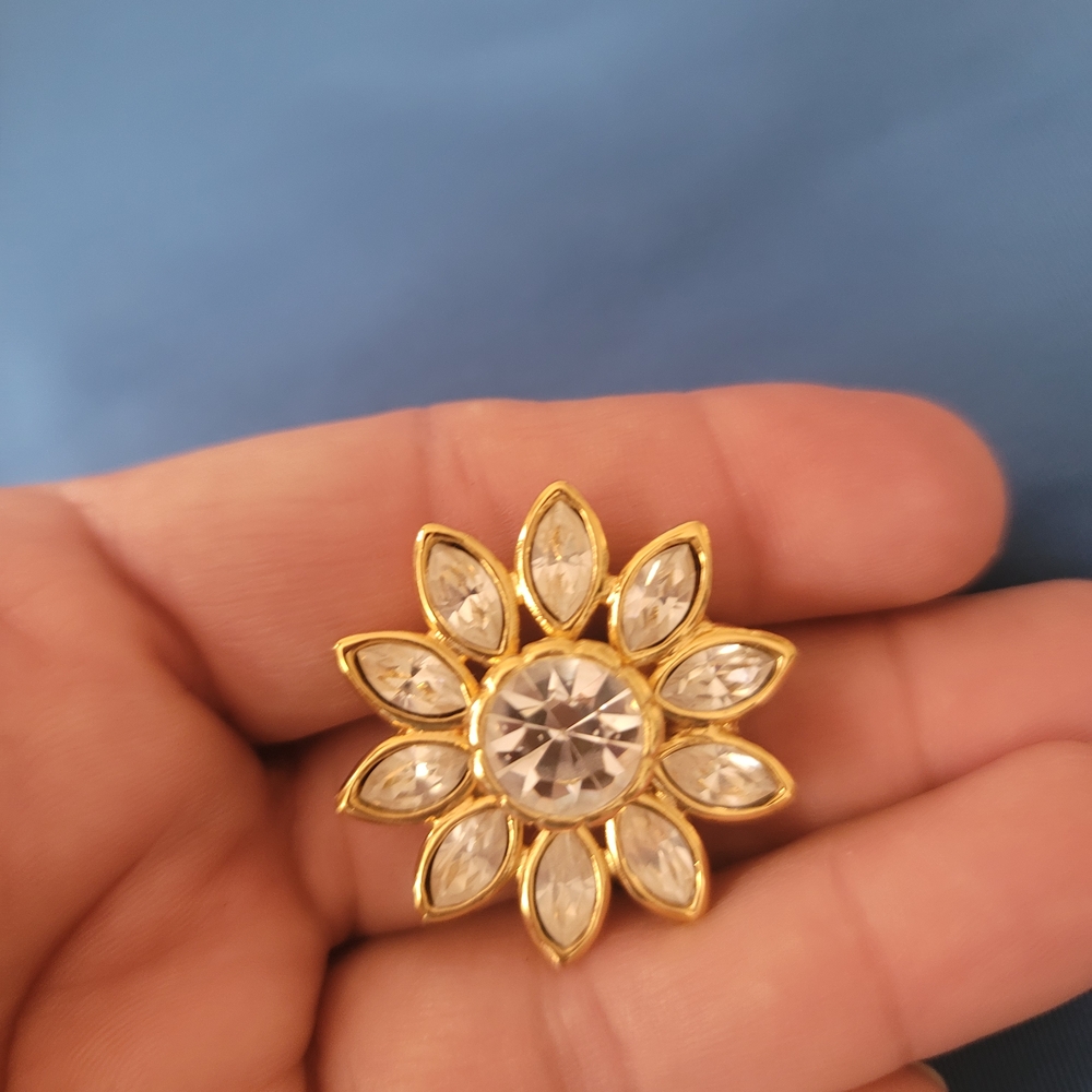 Gold and Silver Floral Brooch